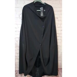 Evryday Jane Gail Travel Pod Cape Black NWT PLUS size 2X/3X Poncho Minimalist